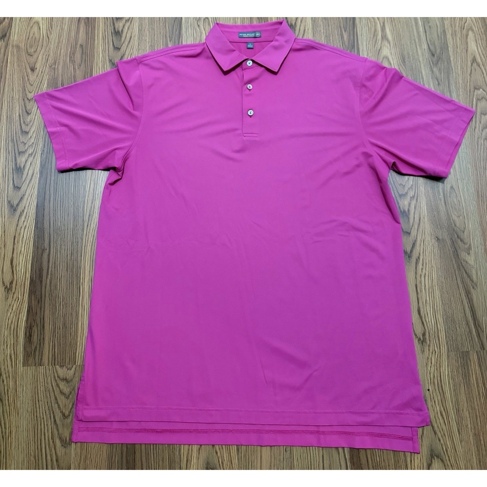 Peter Millar Polo Shirt Mens Large Summer Comfort Golf Pink No Logo Stretch